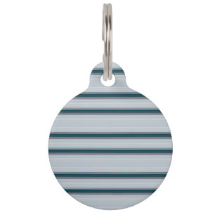 Cute blue gray stripes pet tag