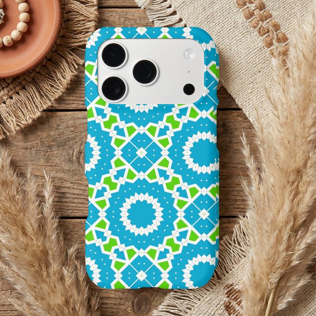 Cute Blue Green and White Mosaic Geometric Pattern (Creator Uploaded)