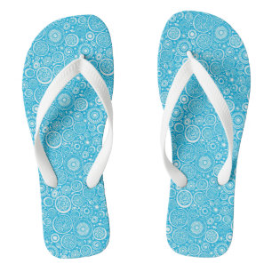 Cute blue grey ornament pattern jandals