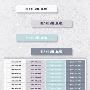 Cute Blue Grey Pastel Gender Neutral Name School