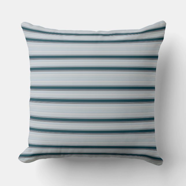 Cute blue grey stripes  cushion (Front)