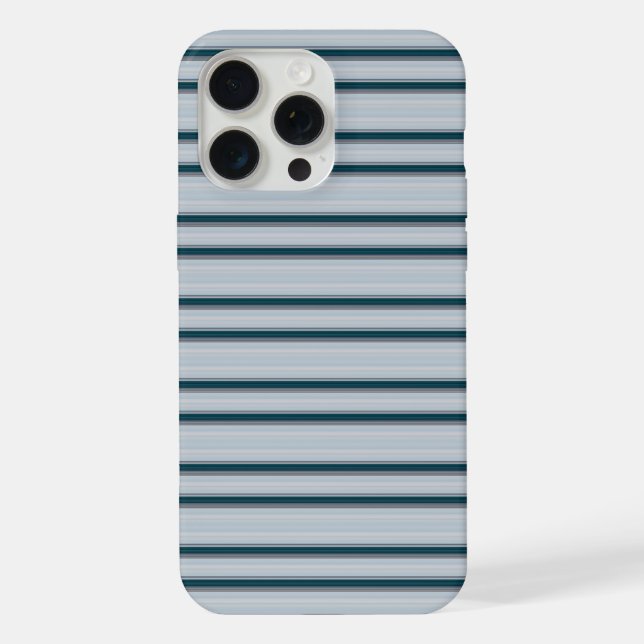 Cute blue grey stripes iPhone case (Back)