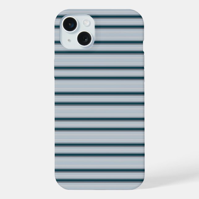 Cute blue grey stripes iPhone case (Back)