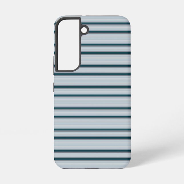 Cute blue grey stripes samsung galaxy s22 case (Back)