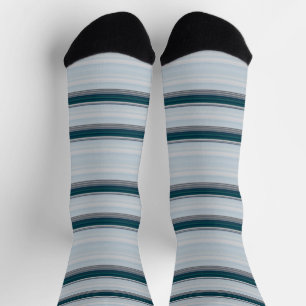 Cute blue grey stripes  socks