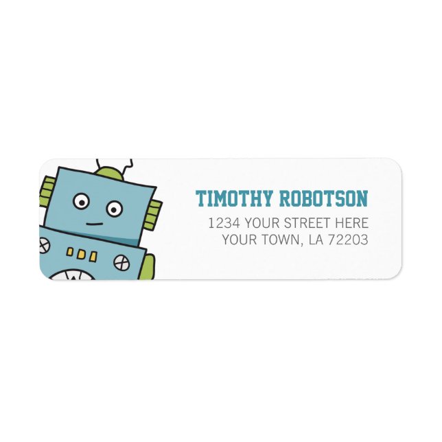 Cute Blue Hand Drawn Robot (Front)
