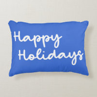 Cute Blue Happy Holidays Whimsical Lettering