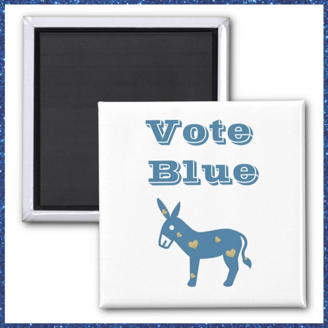 Cute Blue Heart Donkey VOTE BLUE Magnet (Creator Uploaded)