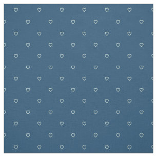Cute Blue Hearts Pattern Fabric