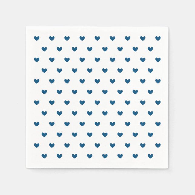 Cute Blue Hearts Pattern Napkin (Front)