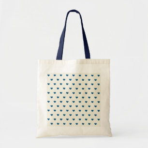 Cute Blue Hearts Pattern Tote Bag