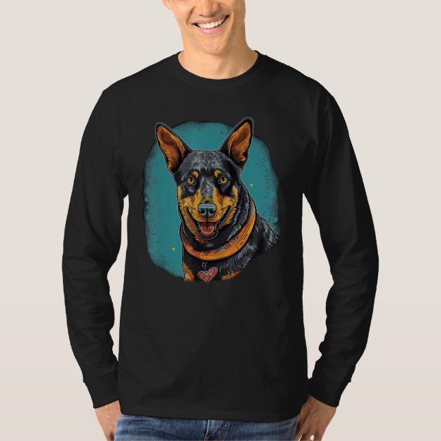 Cute Blue Heeler Dog on Australian Cattle Dog  2 T-Shirt (Front)