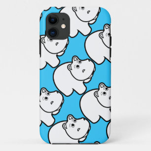 Cute Blue Hippo Case-Mate iPhone Case