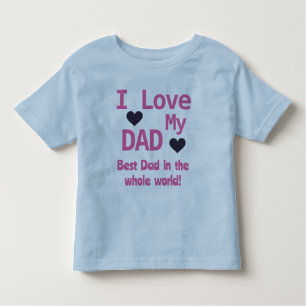 Cute Blue I Love My Dad Boy Toddler T-Shirt