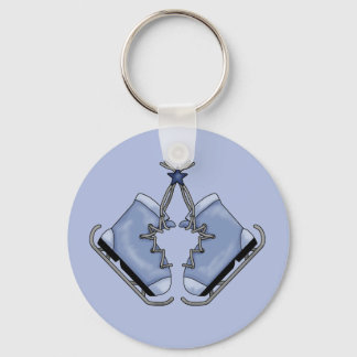 Cute Blue Ice Skates Keychain