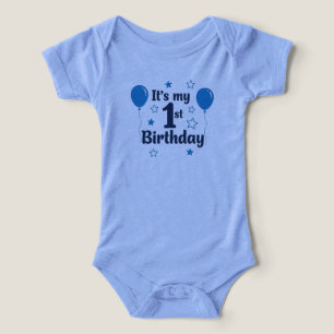 Cute Blue "It's My 1st Birthday" Baby