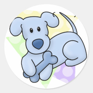 Cute Blue Kawaii Dog Stickers