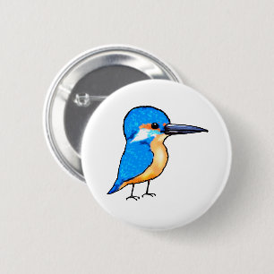 Cute Blue Kingfisher Bird Art 6 Cm Round Badge