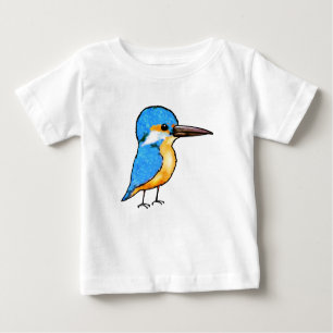 Cute Blue Kingfisher Bird Art Baby T-Shirt