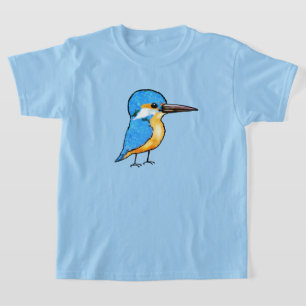 Cute Blue Kingfisher Bird Art T-Shirt