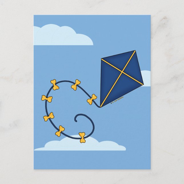 Cute Blue Kite Postcards (Front)
