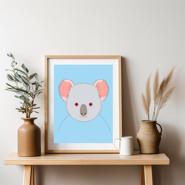 Cute Blue Koala Bear Portrait Poster (Creator Uploaded)