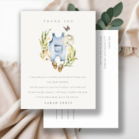 Cute Blue Leafy Foliage Boy Clothes Baby Shower
