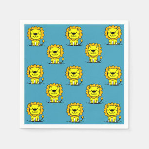 Cute Blue Lion Napkin
