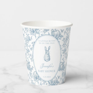 Cute Blue Little Bunny Easter Baby Boy Shower Paper Cups