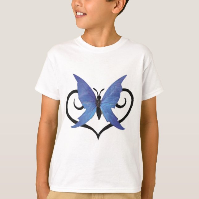 cute blue love butterfly T-Shirt (Front)