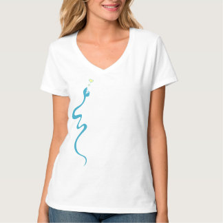 Cute Blue Loving Cartoon Snake T-Shirt