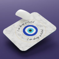 Cute Blue Marble Greek Eye Gold Typography