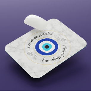 Cute Blue Marble Greek Eye Gold Typography  Mouse Pad