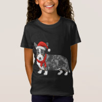 Cute Blue Merle Cardigan Corgi Christmas Santa Hat