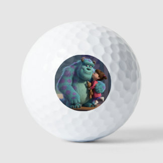 Cute Blue Monster Illustration Kids T-Shirt Golf Balls