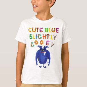 Cute Blue Monster Kids T-Shirt