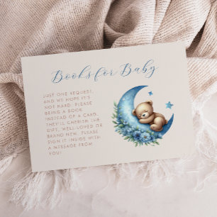 Cute Blue Moon Watercolor Bear Books for Baby Enclosure Card