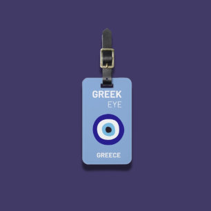 Cute Blue Mystical Greek Eye Amulet Luggage Tag