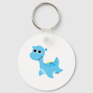 Cute Blue Nessie Key Ring