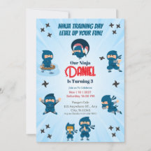 Cute Blue Ninja Squad Boy Birthday Party