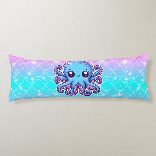 Cute blue octopus body cushion (Front)
