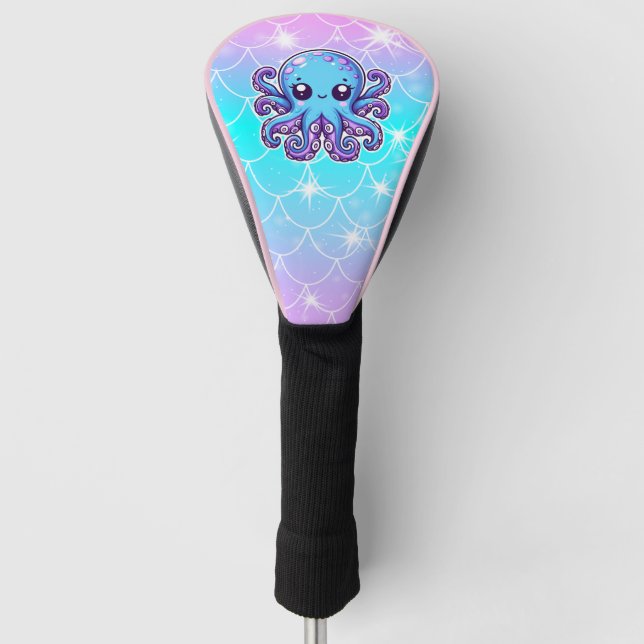 Cute blue octopus golf head cover (Front)