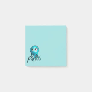 Cute Blue Octopus - Kawaii Cartoon Sea Animal Post-it Notes