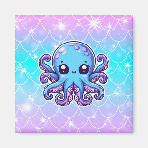 Cute blue octopus magnet