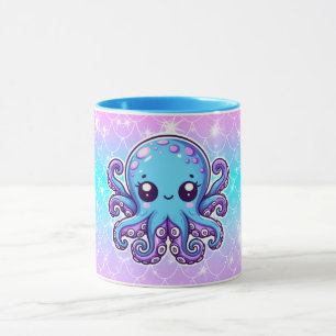Cute blue octopus mug