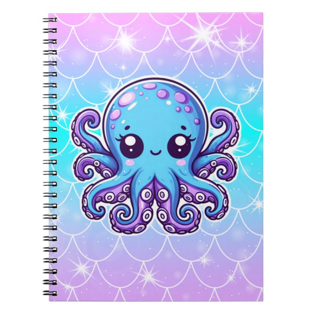 Cute blue octopus notebook (Front)