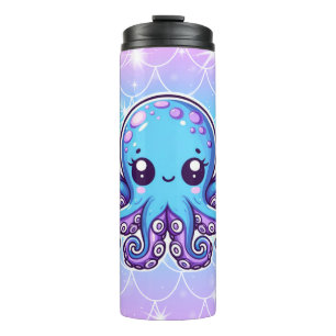 Cute blue octopus thermal tumbler