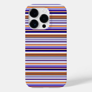 Cute blue orange stripes Case-Mate iPhone 14 pro case