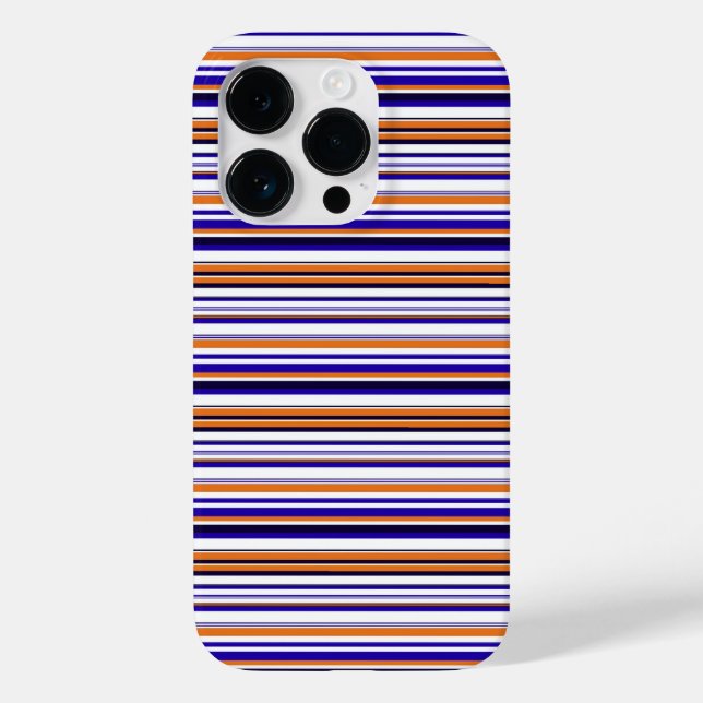 Cute blue orange stripes Case-Mate iPhone case (Back)