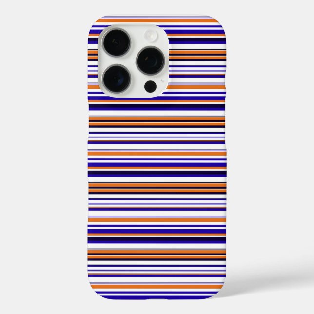 Cute blue orange stripes Case-Mate iPhone case (Back)